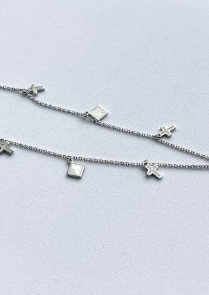 Кольє емаль Срібло 925° (родій) 861131б