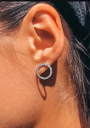 Сережки фіаніт Срібло 925° (родій) 064510