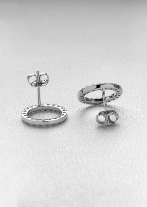 Сережки фіаніт Срібло 925° (родій) 064510