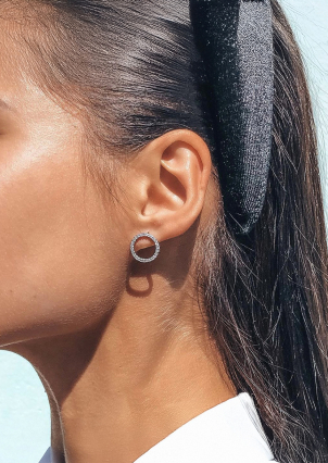 Сережки фіаніт Срібло 925° (родій) 064510