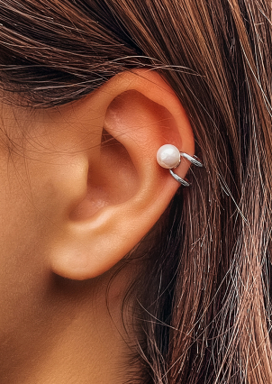 Сережки перлина Срібло 925° (родій) с2ж/1368