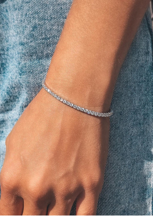 Браслет фіаніт Срібло 925° (родій) 550095