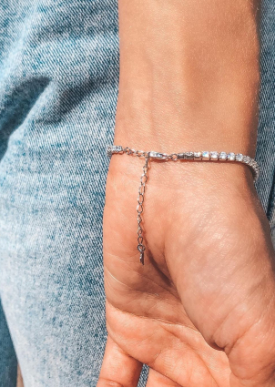 Браслет фіаніт Срібло 925° (родій) 550095