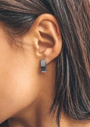 Сережки без вставок Срібло 925° (родій) 82638