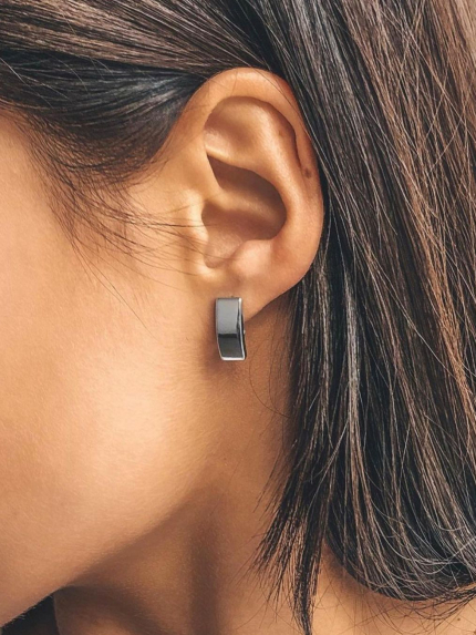 Сережки без вставок Срібло 925° (родій) 82638