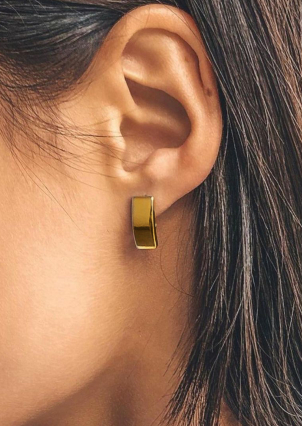 Сережки без вставок Срібло 925° (позолота) 82638п