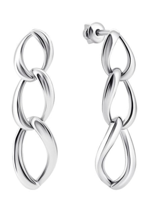 Сережки без вставок Срібло 925° (родій) 82784