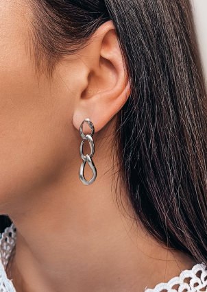 Сережки без вставок Срібло 925° (родій) 82784