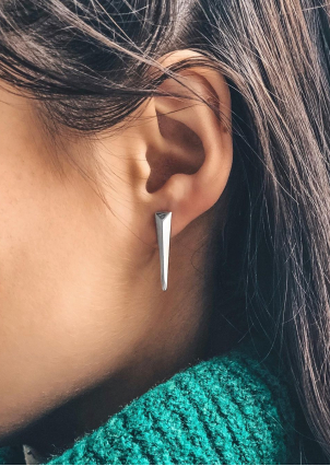 Сережки без вставок Срібло 925° (родій) 82751