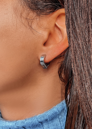 Сережки без вставок Срібло 925° (родій) 82757