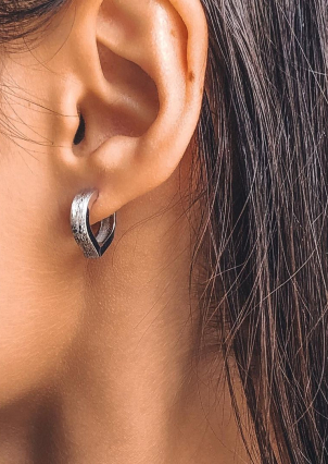 Сережки без вставок Срібло 925° (родій) 82757