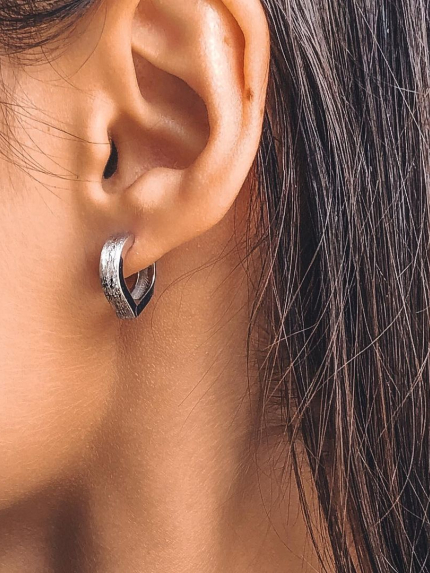 Earrings without inserts Silver 925° (rhodium) 82757