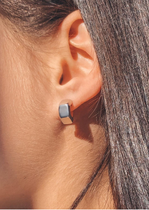 Сережки без вставок Срібло 925° (родій) 82663