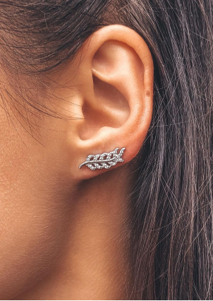 Сережки фіаніт Срібло 925° (родій) 82746