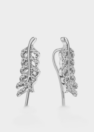 Сережки фіаніт Срібло 925° (родій) 82746