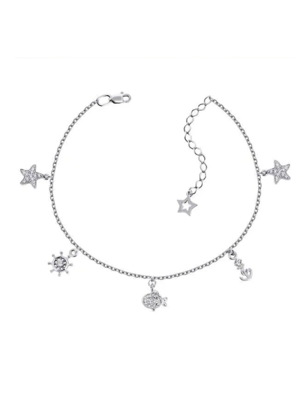 Bransoletka szafirowa Srebro 925° (rod) 75203-n