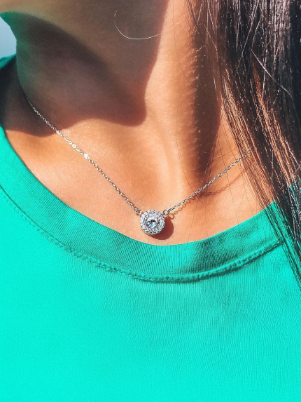 Кольє фіаніт Срібло 925° (родій) 560034