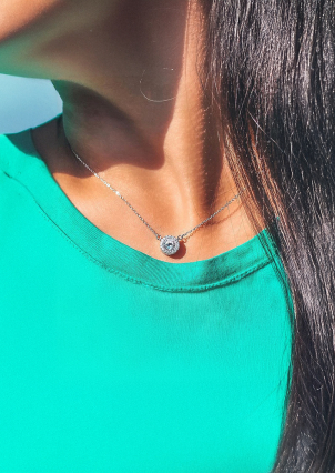 Кольє фіаніт Срібло 925° (родій) 560034