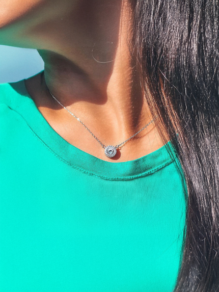 Кольє фіаніт Срібло 925° (родій) 560034