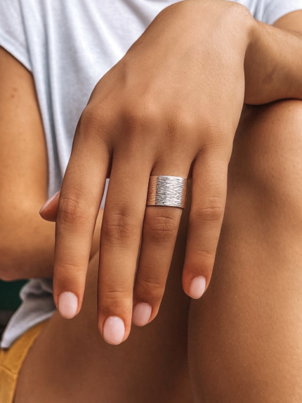 Pierścionek bez wkładek Srebro 925° (rod) S0001/3 rok