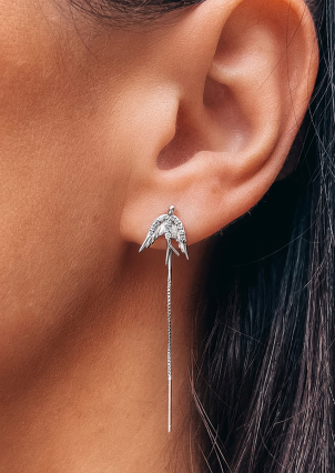 Сережки фіаніт Срібло 925° (родій) с2ф/2024