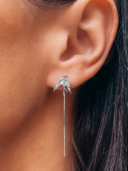 Kolczyki cyjanitowe Srebro 925° (rod) s2f/2024