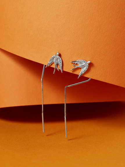 Kolczyki cyjanitowe Srebro 925° (rod) s2f/2024