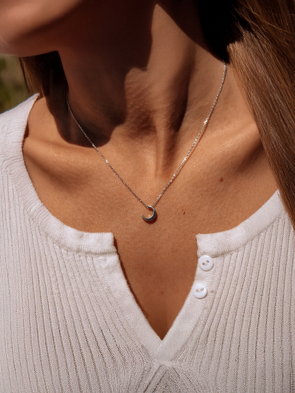 Кольє без вставок Срібло 925° (родій) кл2/1008