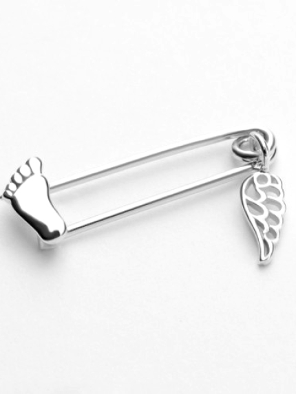 Булавка без вставок Срібло 925° (родій) бр2/014