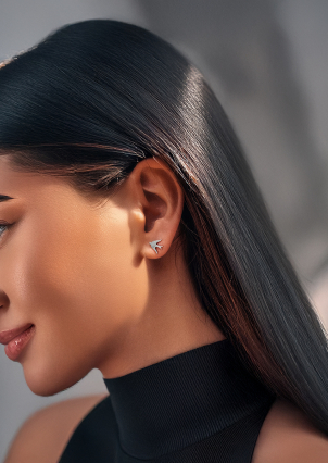 Сережки без вставок Срібло 925° (родій) ск2/3000