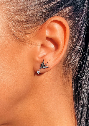 Сережки фіаніт Срібло 925° (родій) с2ф/2026