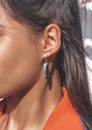 Сережки без вставок Срібло 925° (родій) 82776