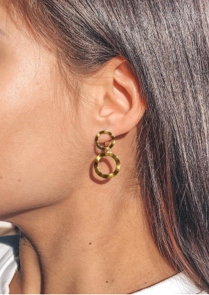 Сережки без вставок Срібло 925° (позолота) 82123п