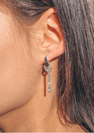 Сережки фіаніт Срібло 925° (родій) 82100