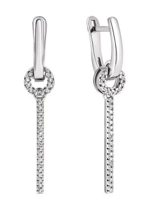 Сережки фіаніт Срібло 925° (родій) 82100