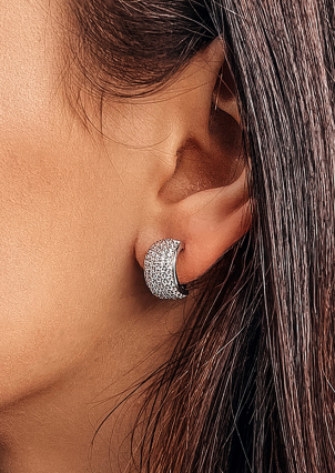 Сережки фіаніт Срібло 925° (родій) 82759