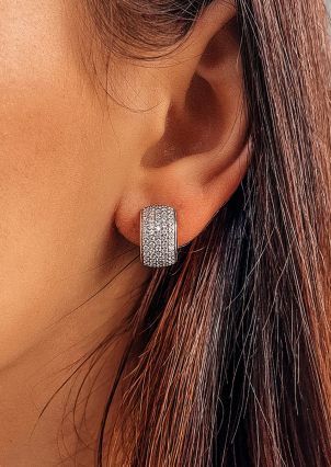 Сережки фіаніт Срібло 925° (родій) 82759