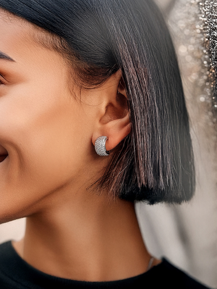 Cyanite earrings Silver 925° (rhodium) 82759