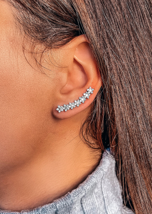 Сережки фіаніт Срібло 925° (родій) 82745