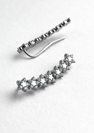 Сережки фіаніт Срібло 925° (родій) 82745