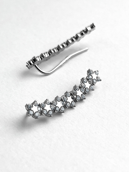 Cyanite earrings Silver 925° (rhodium) 82745