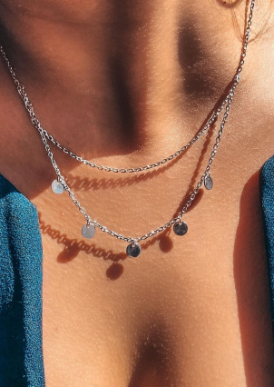 Кольє без вставок Срібло 925° (родій) 86045