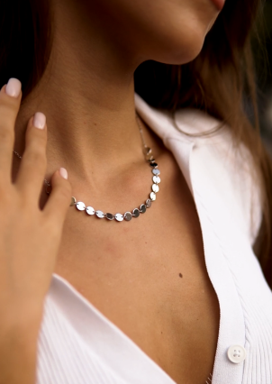 Кольє без вставок Срібло 925° (родій) 9560304