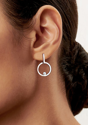 Сережки фіаніт Срібло 925° (родій) 82771