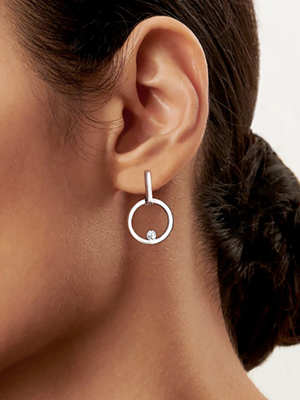 Сережки фіаніт Срібло 925° (родій) 82771