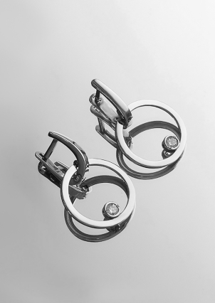 Сережки фіаніт Срібло 925° (родій) 82771