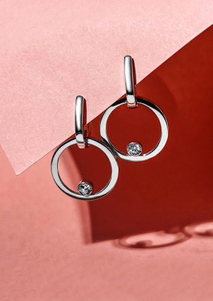 Сережки фіаніт Срібло 925° (родій) 82771