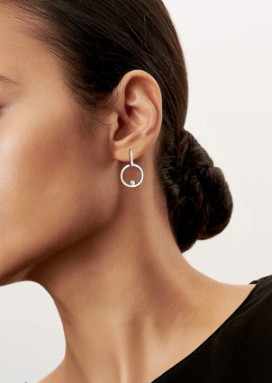 Сережки фіаніт Срібло 925° (родій) 82771