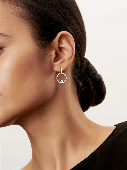 Сережки фіаніт Срібло 925° (родій) 82771