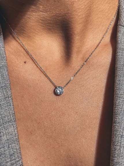 Кольє фіаніт Срібло 925° (родій) кл2ф/415